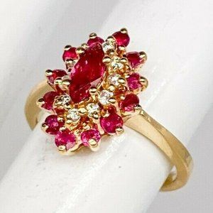 Natural Ruby 2ct 14k Yellow Gold Ring